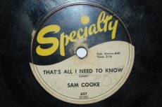 78C625 COOKE, SAM - THAT'S ALL I NEED TO KNOW
